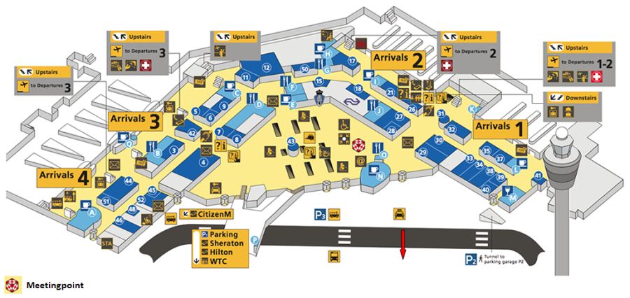 Schiphol Amsterdam Airport Info Map Arrivals Departures Wifi Gates