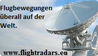 Flugbewegungen über Europa, Asien, Amerika, Australien usw. mit Flightradar24, Radarbox24 und anderen.