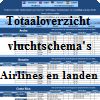 Verkort totaal overzicht vluchtdagen / vliegdagen vluchtschemas landen en vliegtuigmaatschappijen